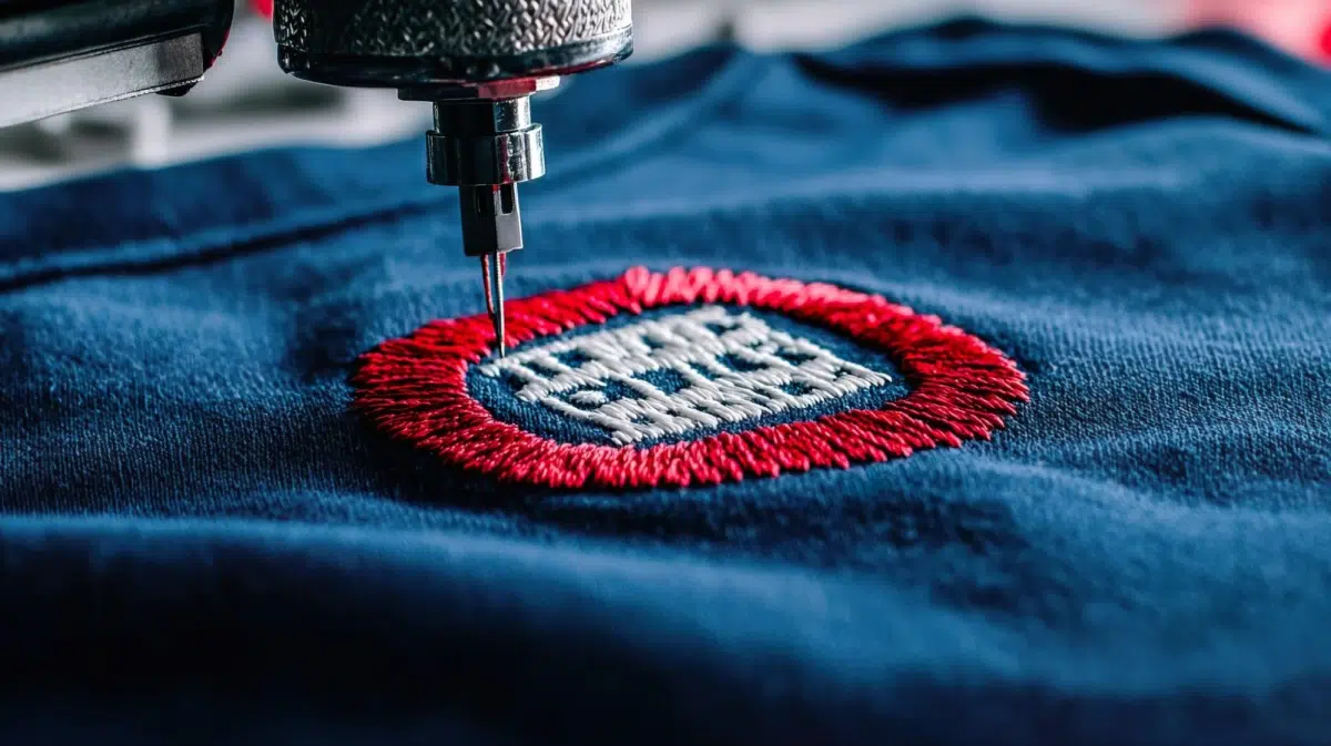 Embroidered Gifts for Employee and Client Appreciation 1 Embroidery machine stitching colorful patch.